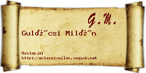 Gulácsi Milán névjegykártya